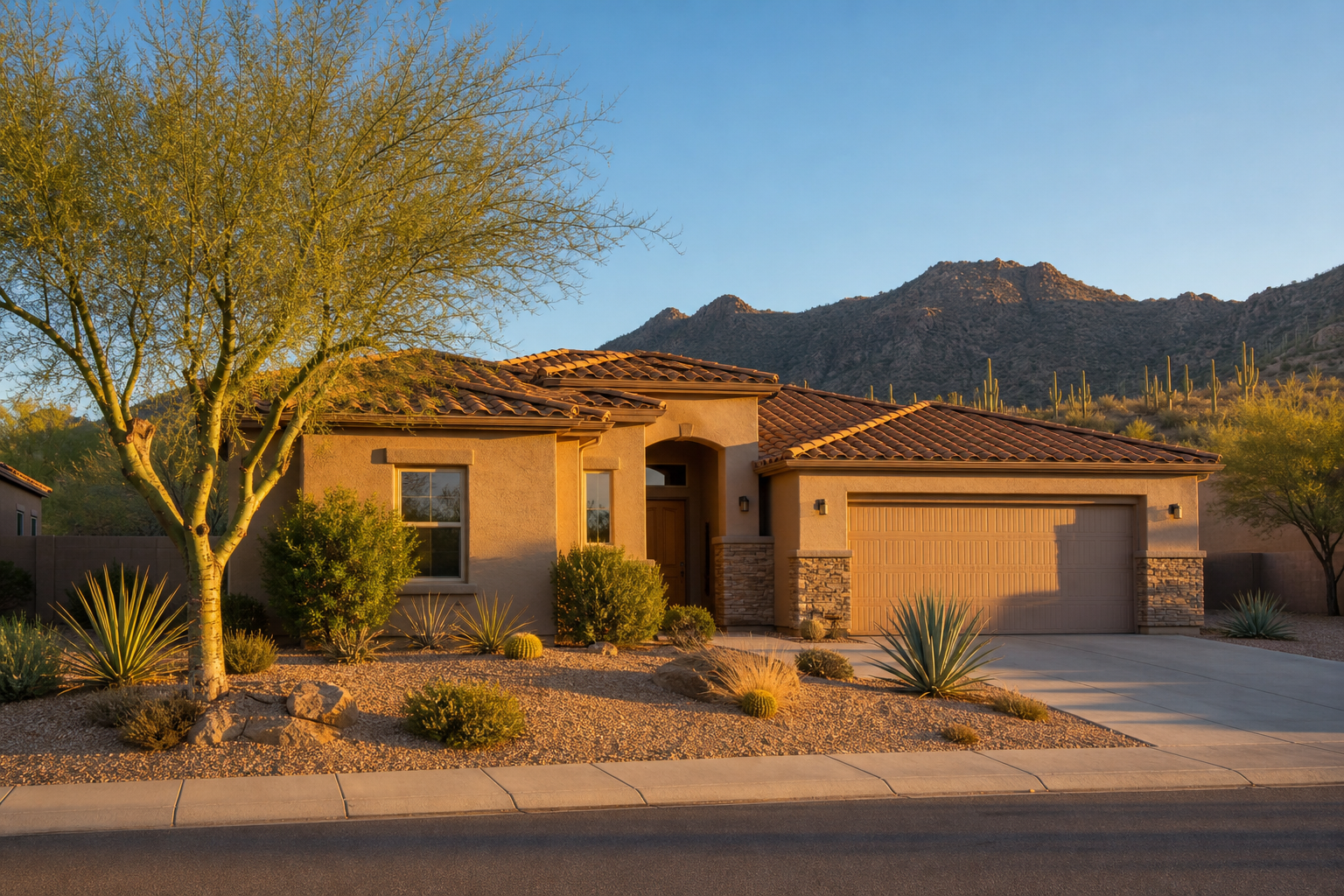Arizona home in a Phoenix suburb at golden hour illustrating whether to sell home 2026 Phoenix market data